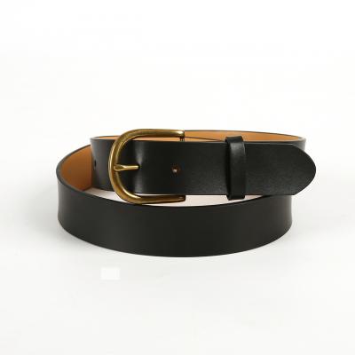 New cowhide casual women's needle buckle belt with retro style light luxury leather belt HY1004